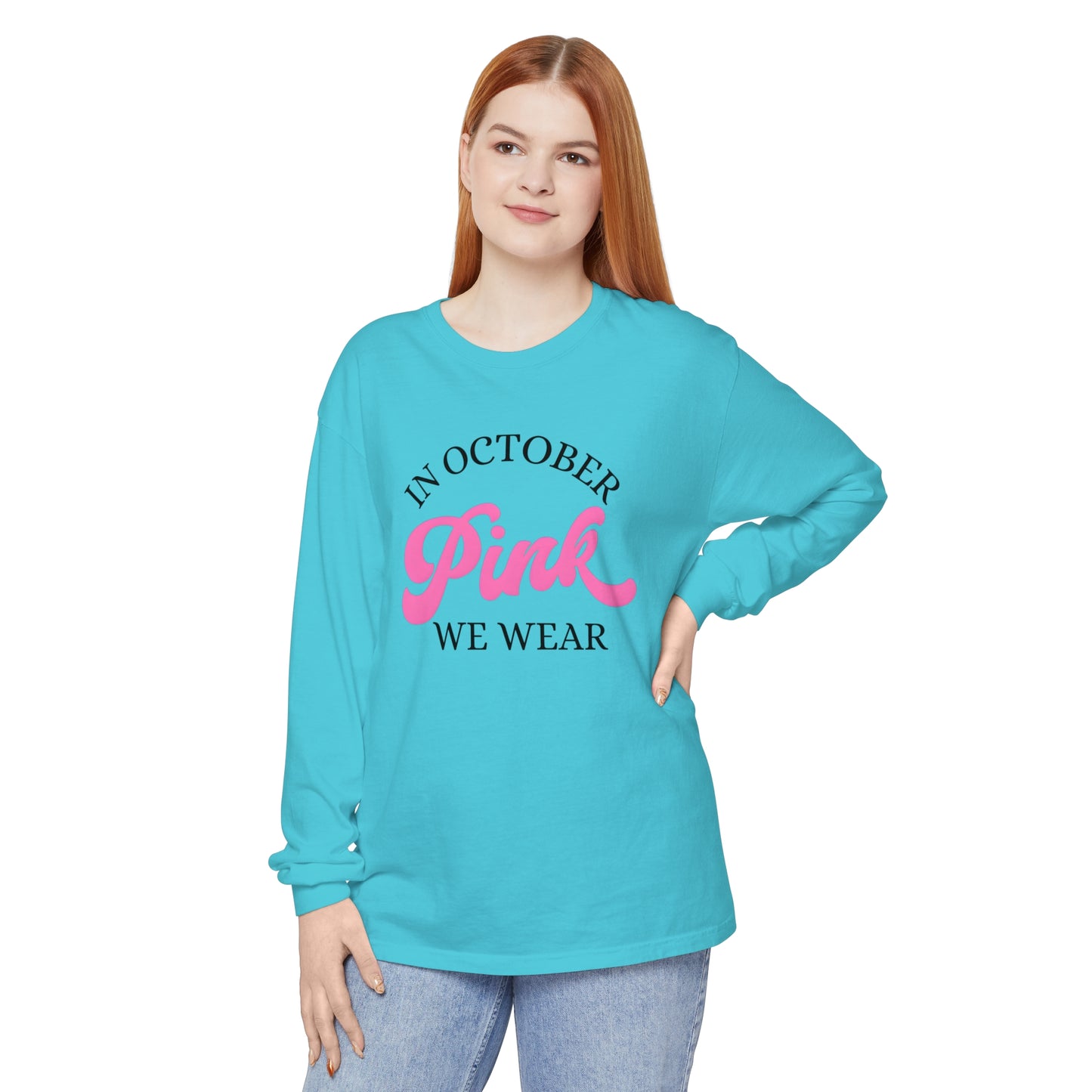 In October Unisex Garment-dyed Long Sleeve T-Shirt