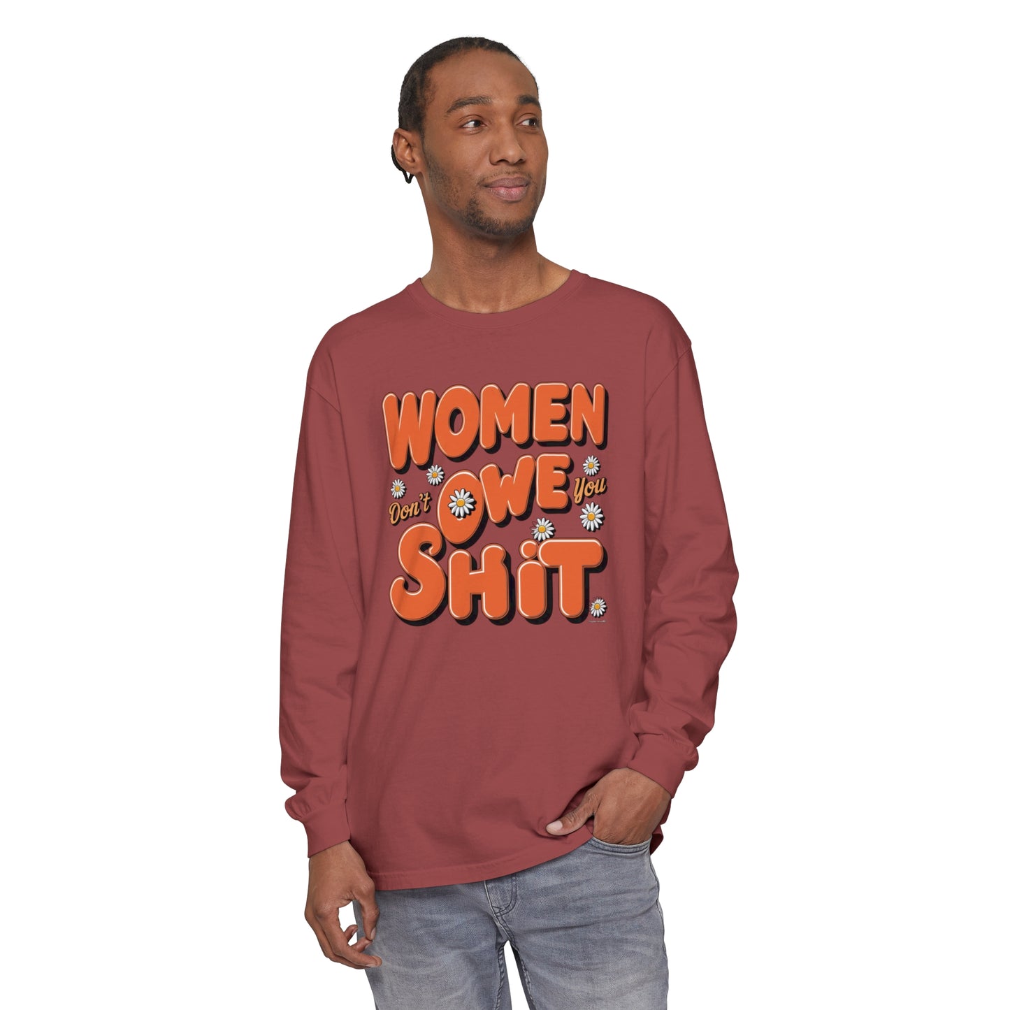 Women Don't Women Garment-dyed Long Sleeve T-Shirt