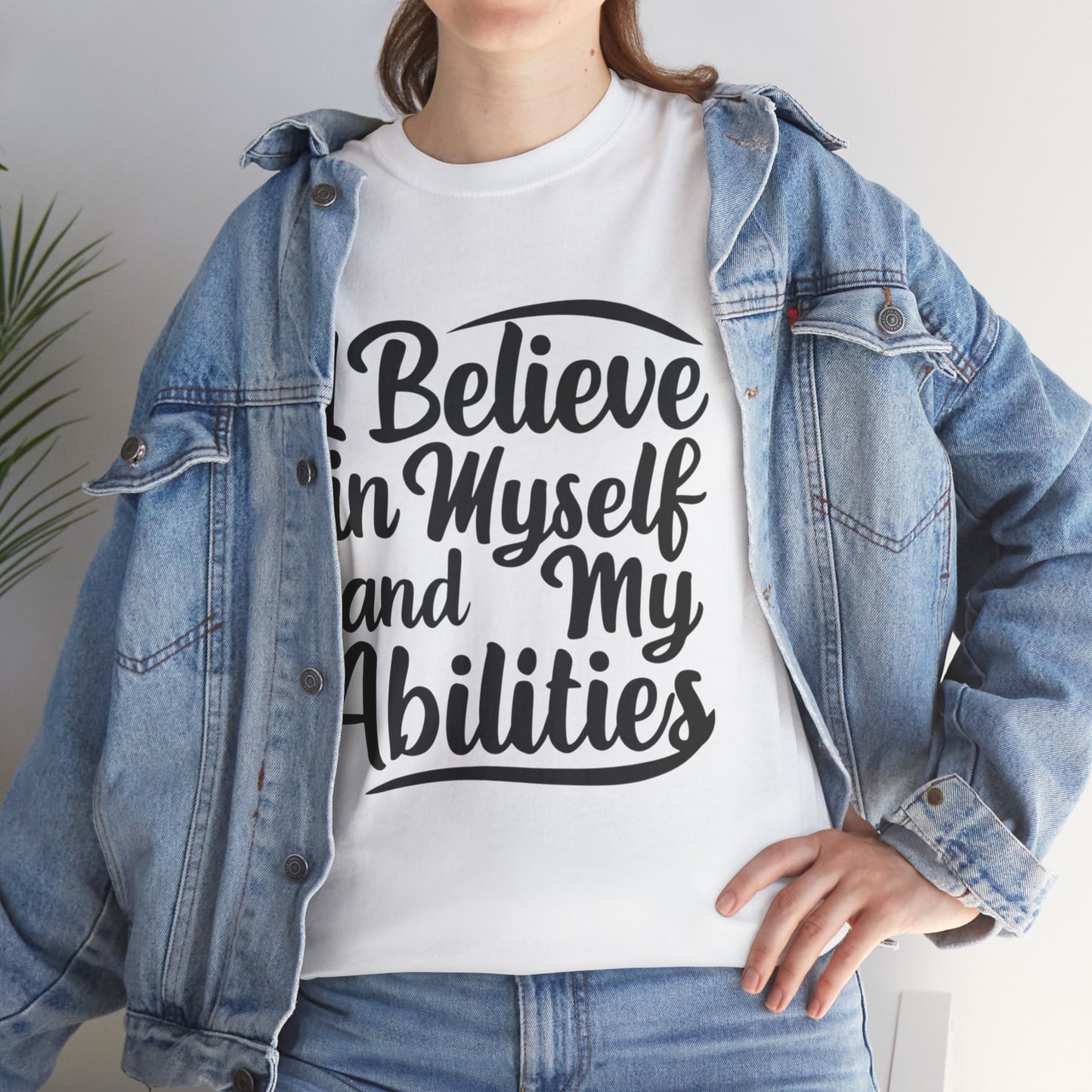 I Believe Printed T Shirt with Hearts