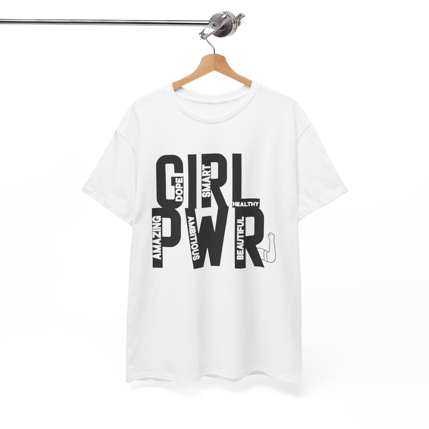 GIRL PWR Printed T Shirt with Hearts