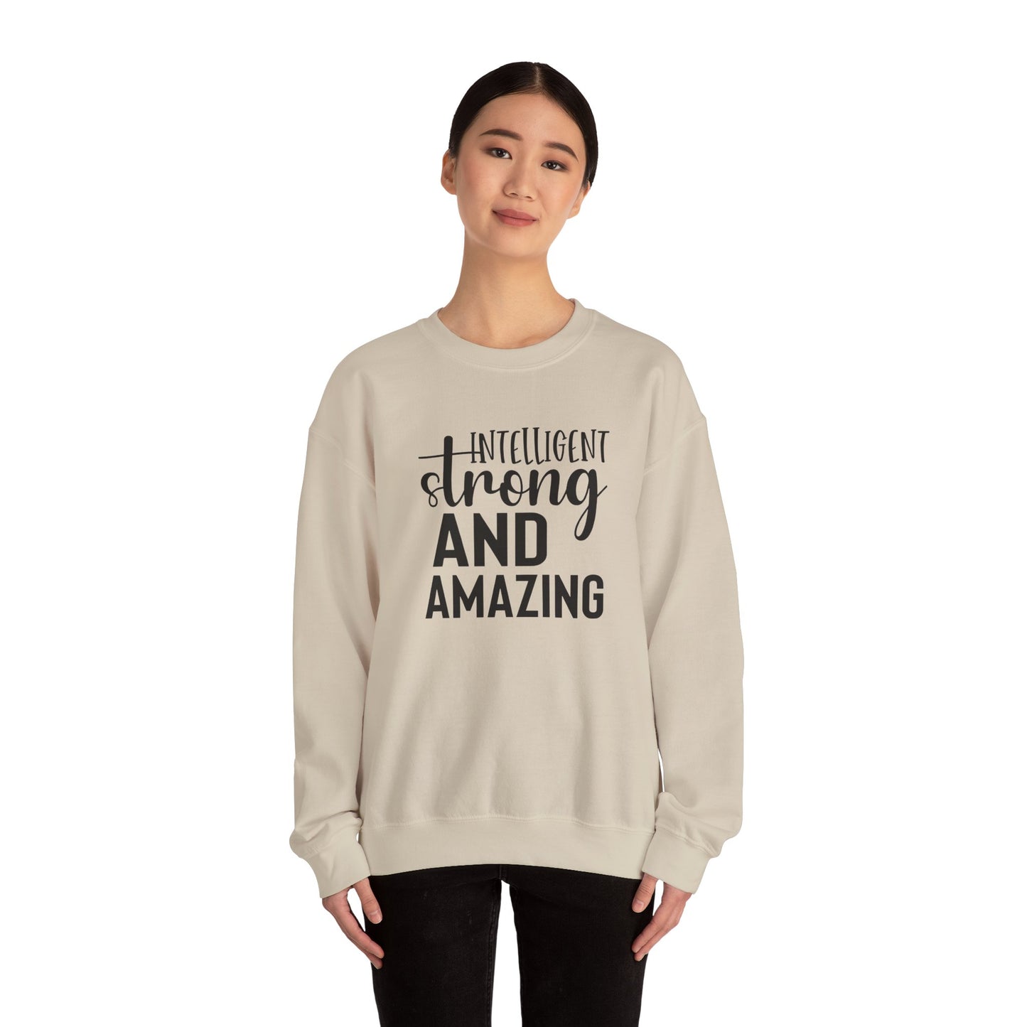 Intelligent Strong And Amazing Unisex Heavy Blend™ Crewneck Sweatshirt