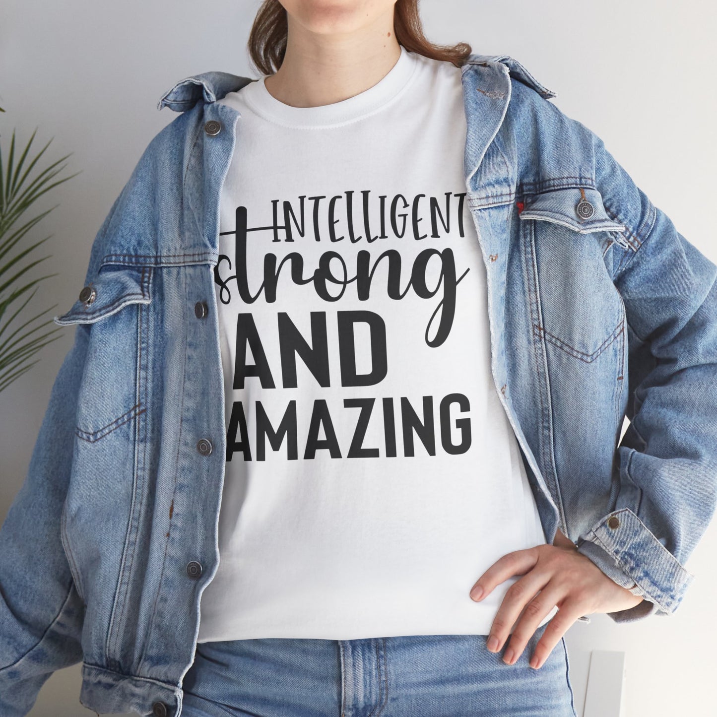 Intelligent Strong Printed T Shirt with Hearts