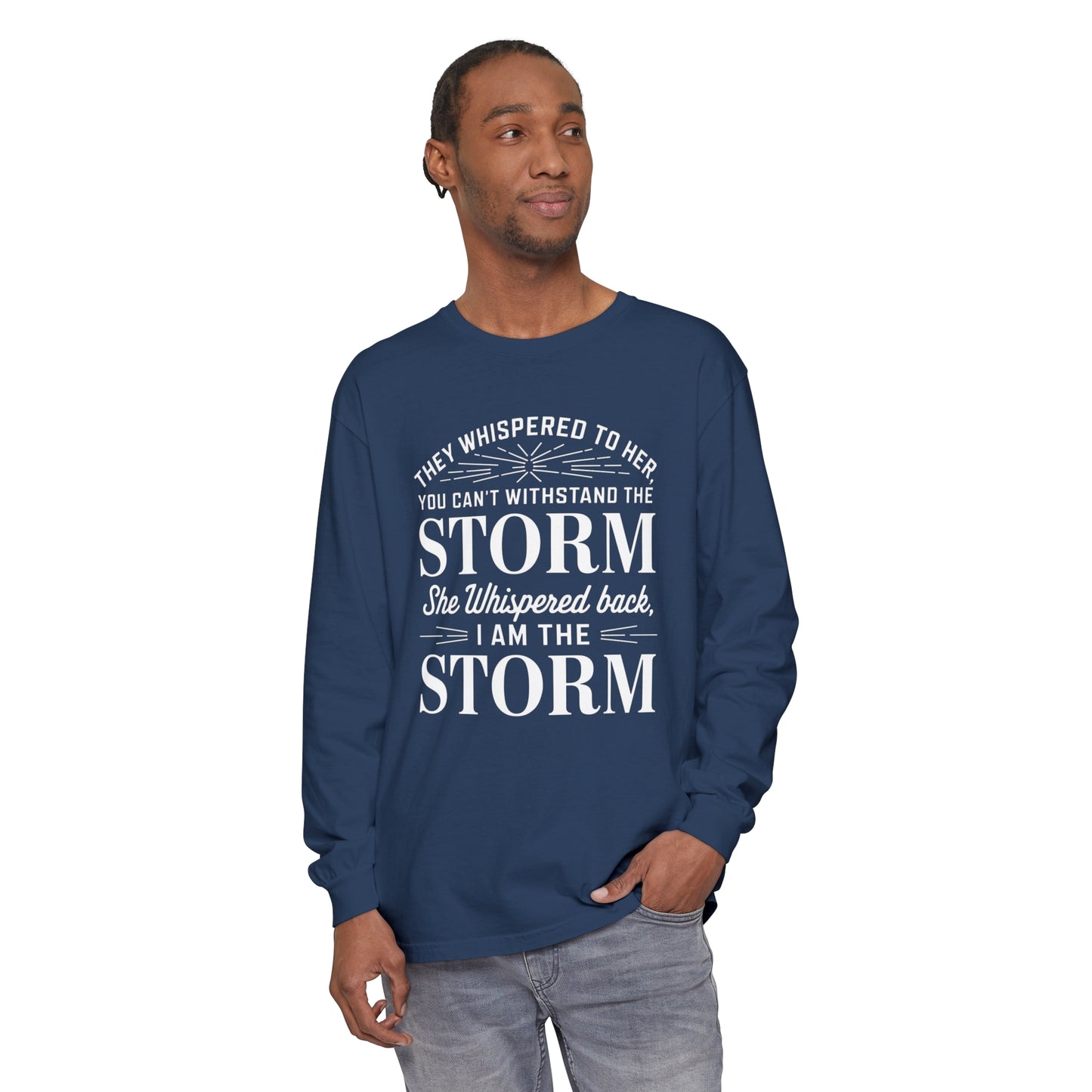They Whispered Women Garment-dyed Long Sleeve T-Shirt
