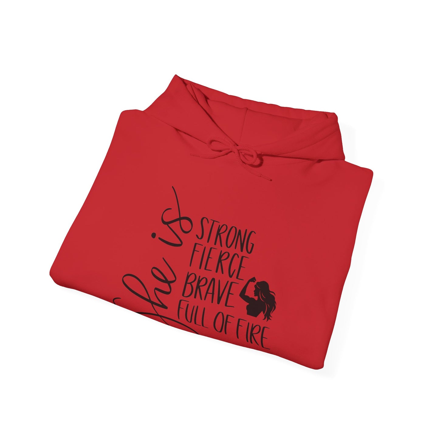 She Is Strong Fierce Brave Unisex Heavy Blend™ Hooded Sweatshirt