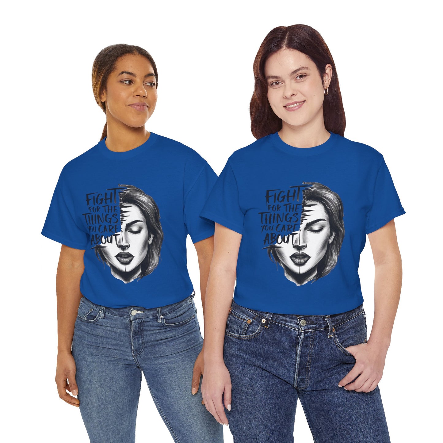 Fight Printed T Shirt with Hearts
