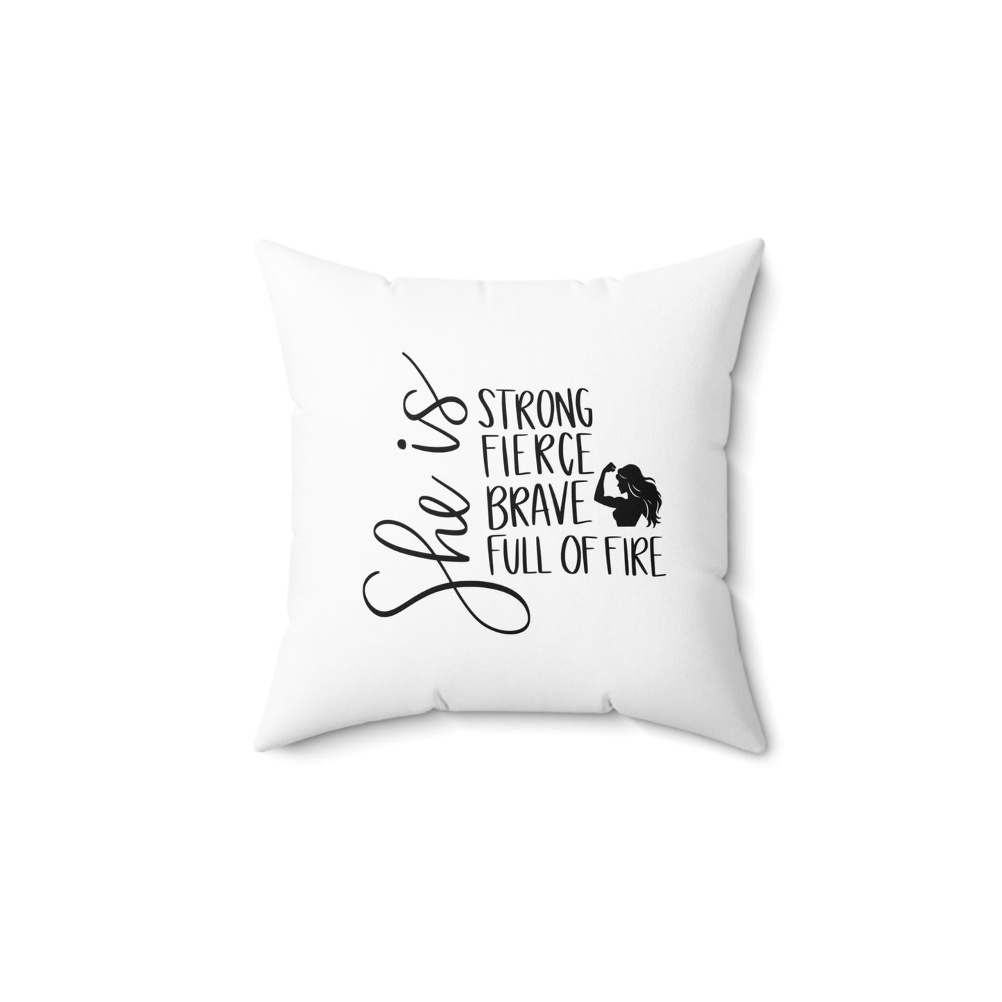 She Is Spun Polyester Square Pillow