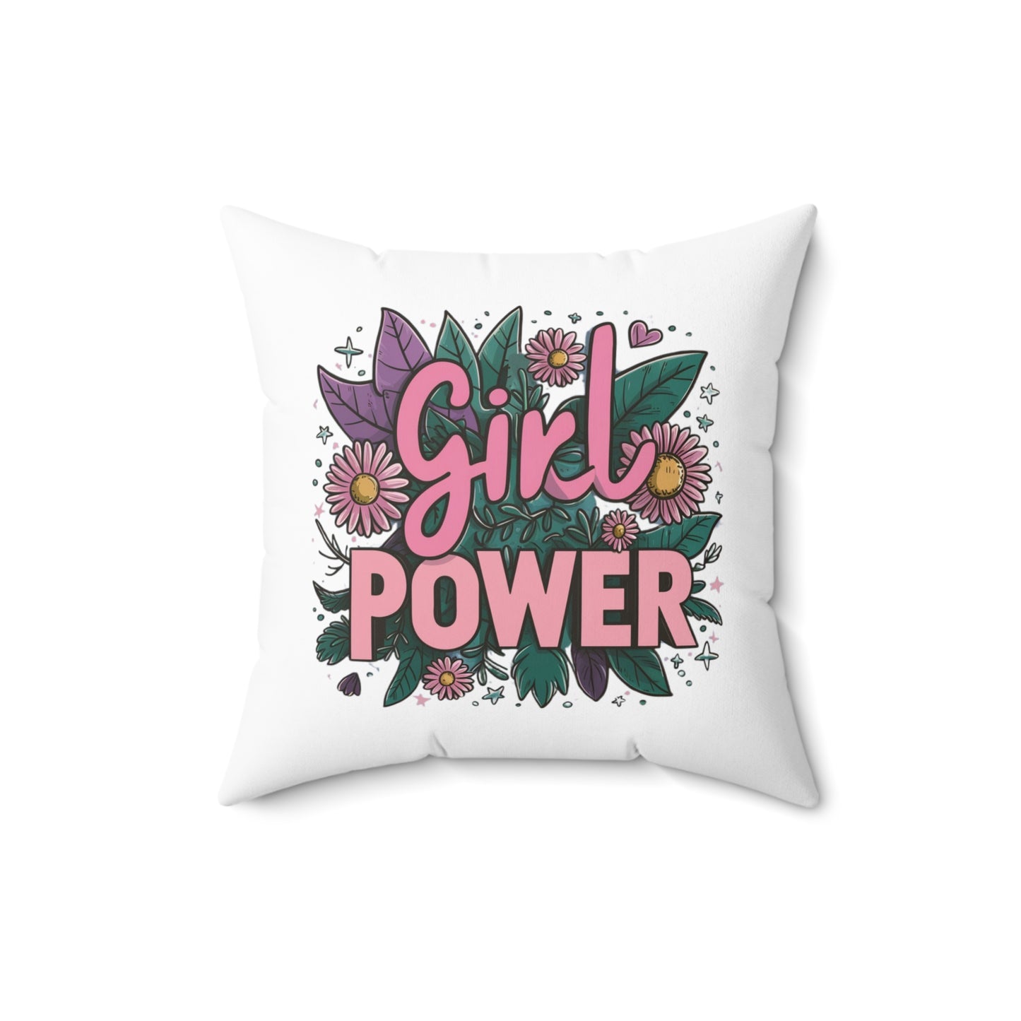 Girl Power Spun Polyester Square Pillow