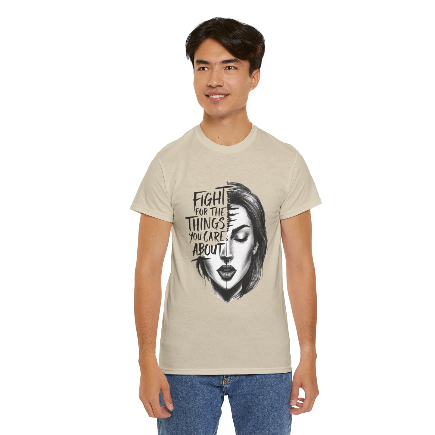 Fight Printed T Shirt with Hearts