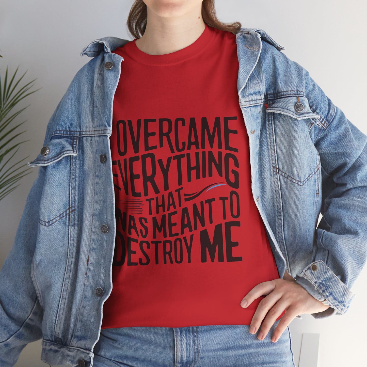 I Overcame Everything That Was Meant To Destroy Me  T Shirt with Hearts