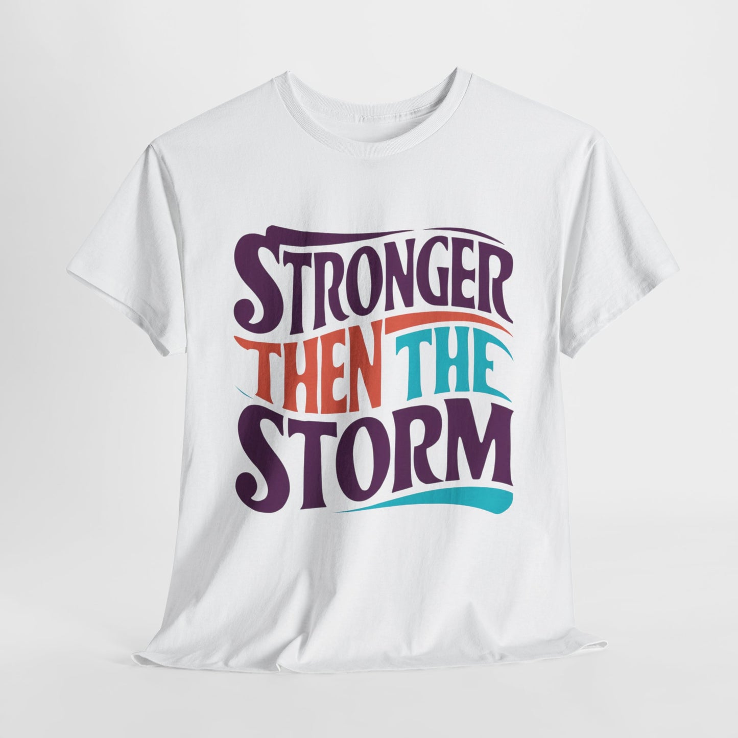 Stronger Then  Printed T Shirt with Hearts