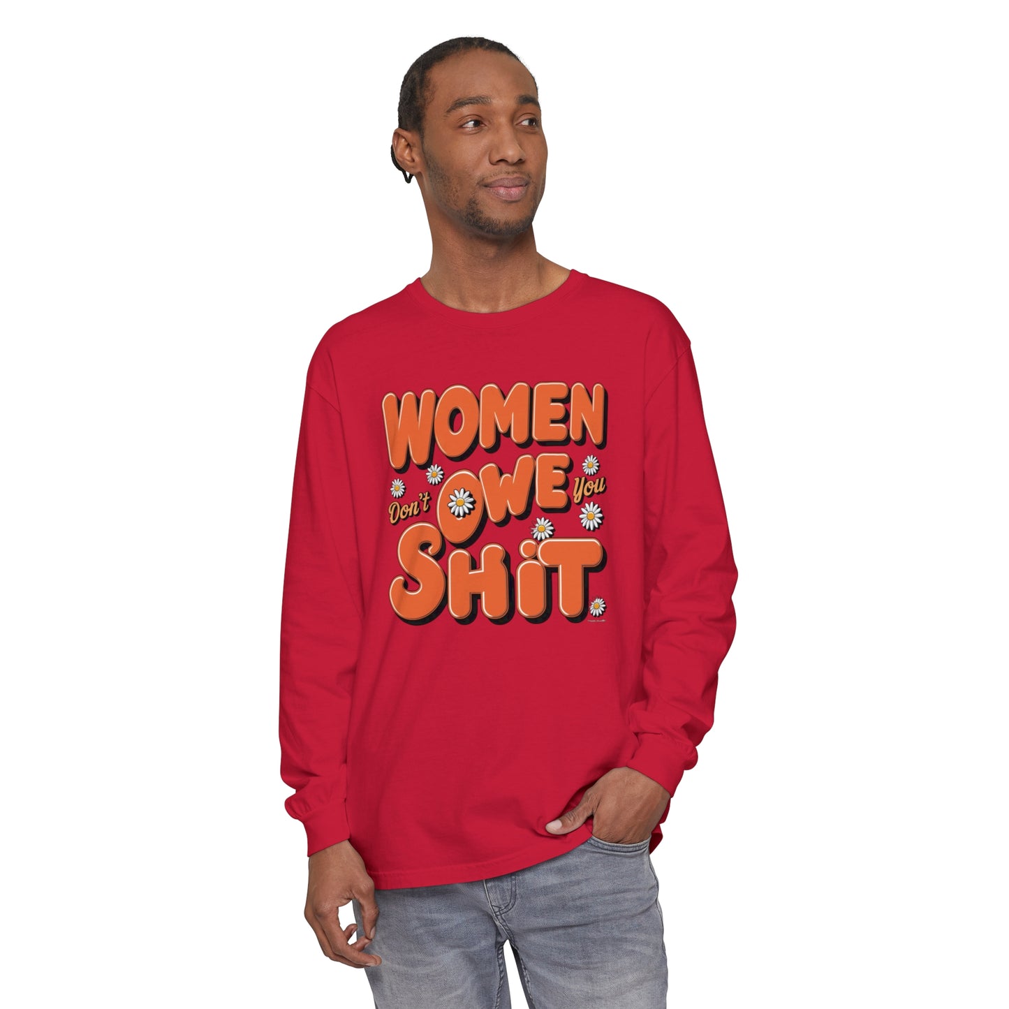 Women Don't Women Garment-dyed Long Sleeve T-Shirt