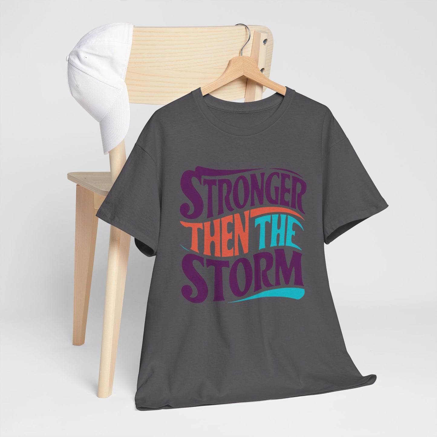 Stronger Then  Printed T Shirt with Hearts