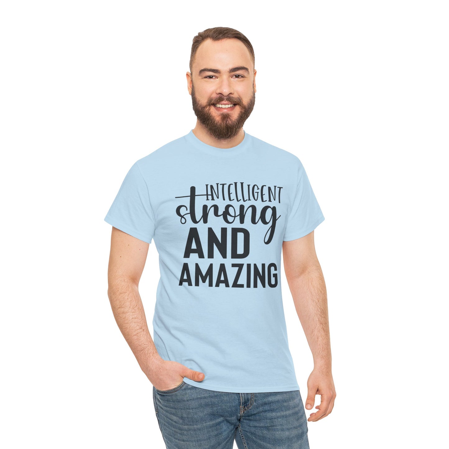 Intelligent Strong Printed T Shirt with Hearts