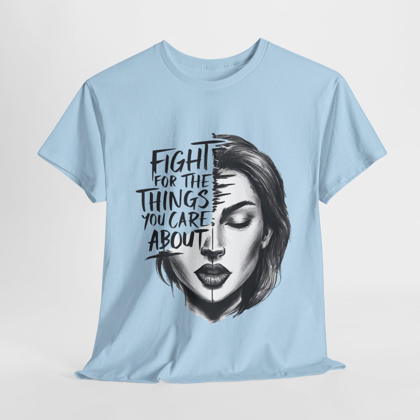 Fight Printed T Shirt with Hearts