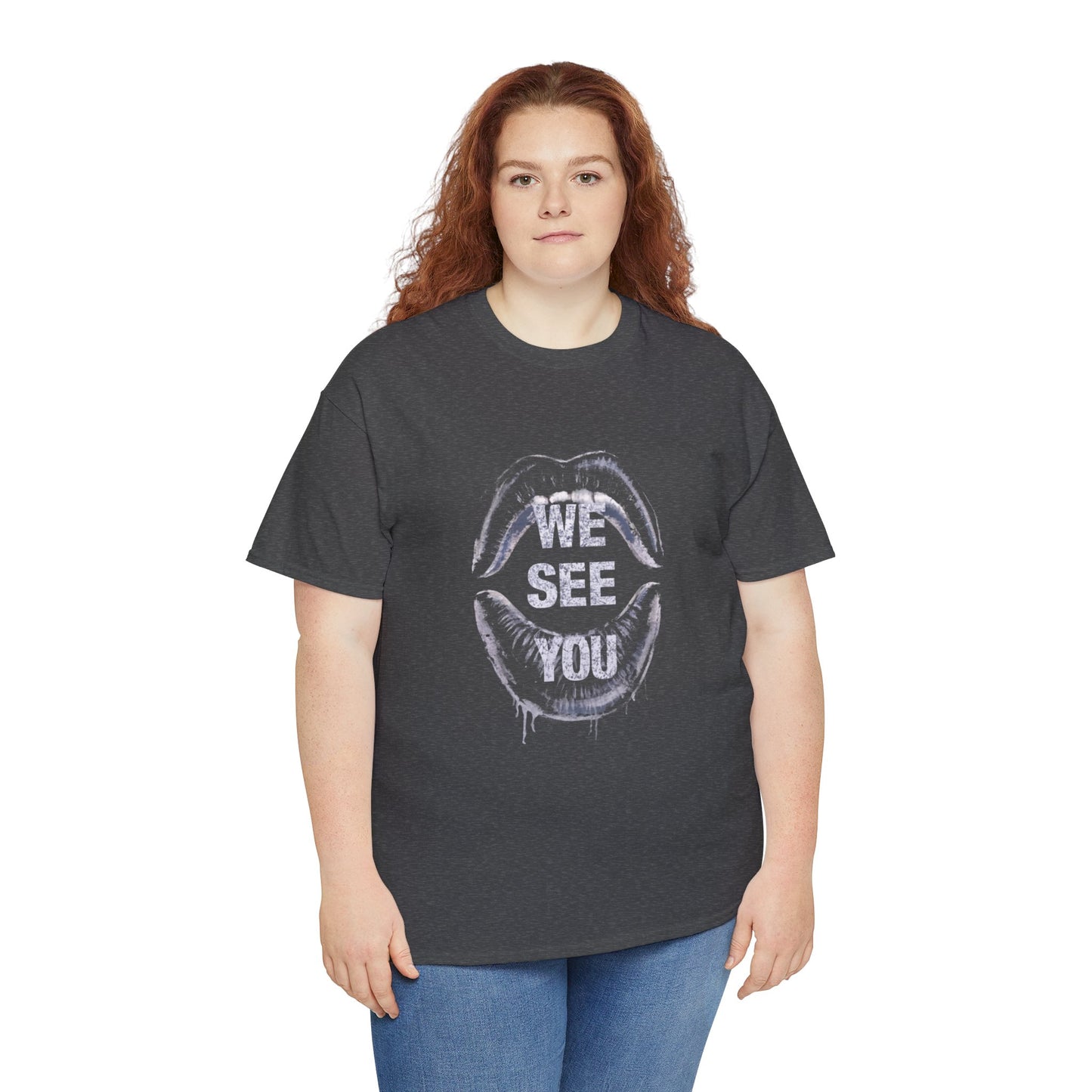 WE See You Printed T Shirt with Hearts