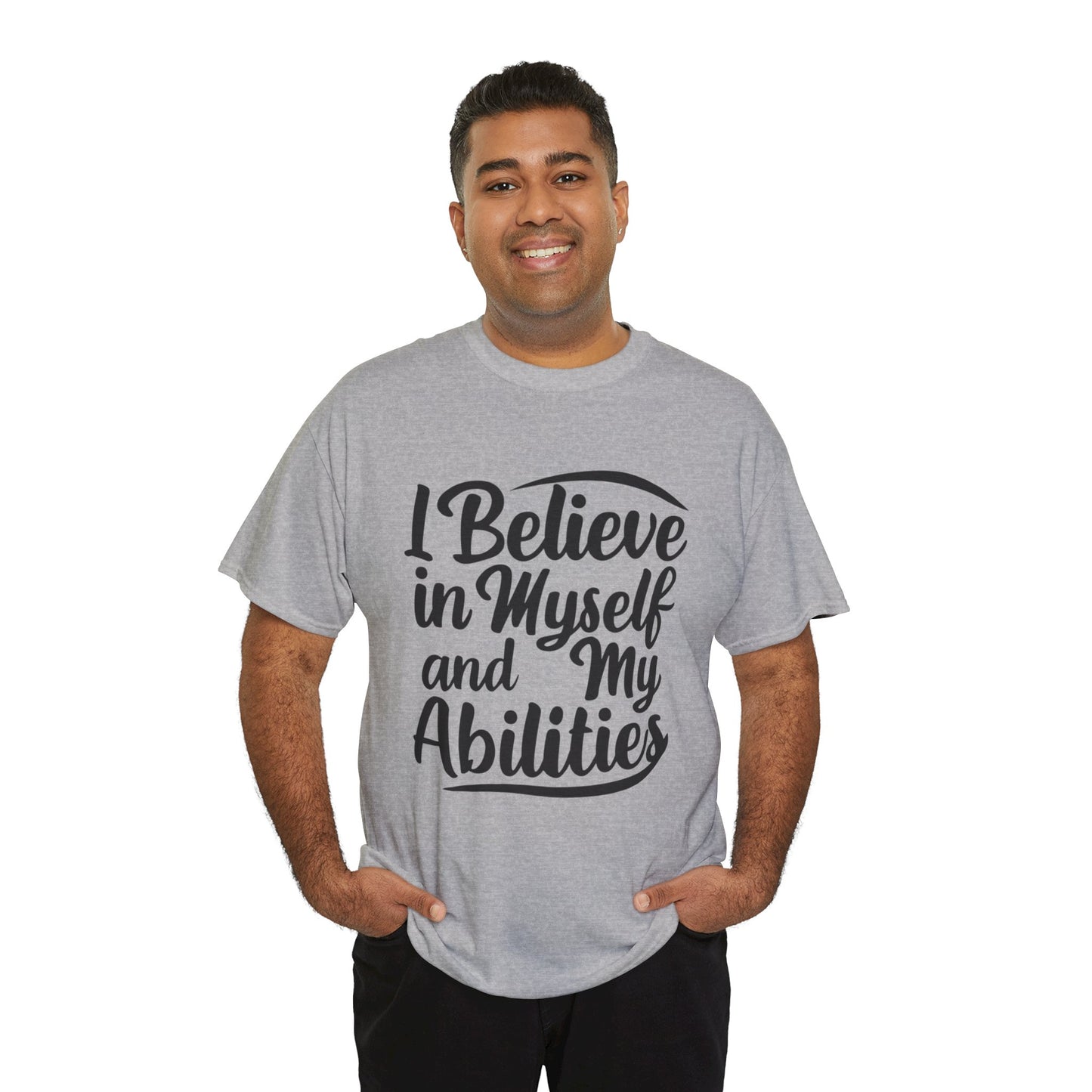 I Believe Printed T Shirt with Hearts