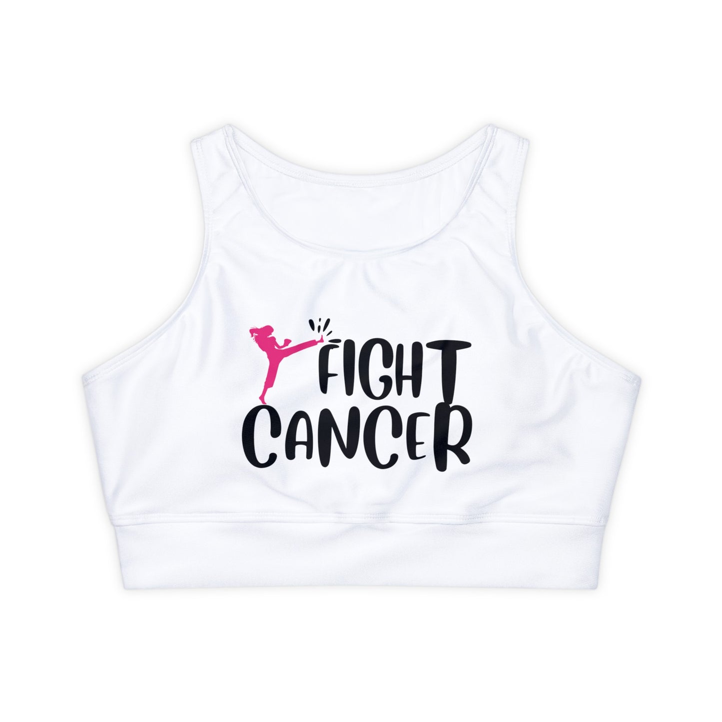 Copy of Fight Cancer Fully Lined, Padded Sports Bra (AOP)