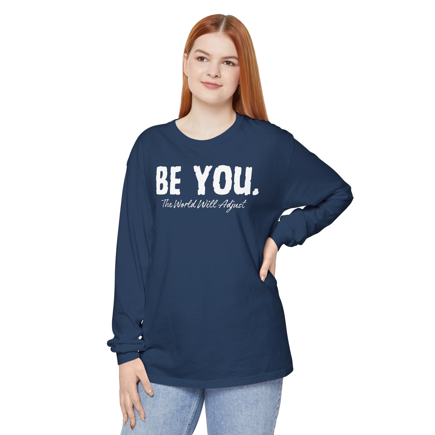 Be You Women Garment-dyed Long Sleeve T-Shirt