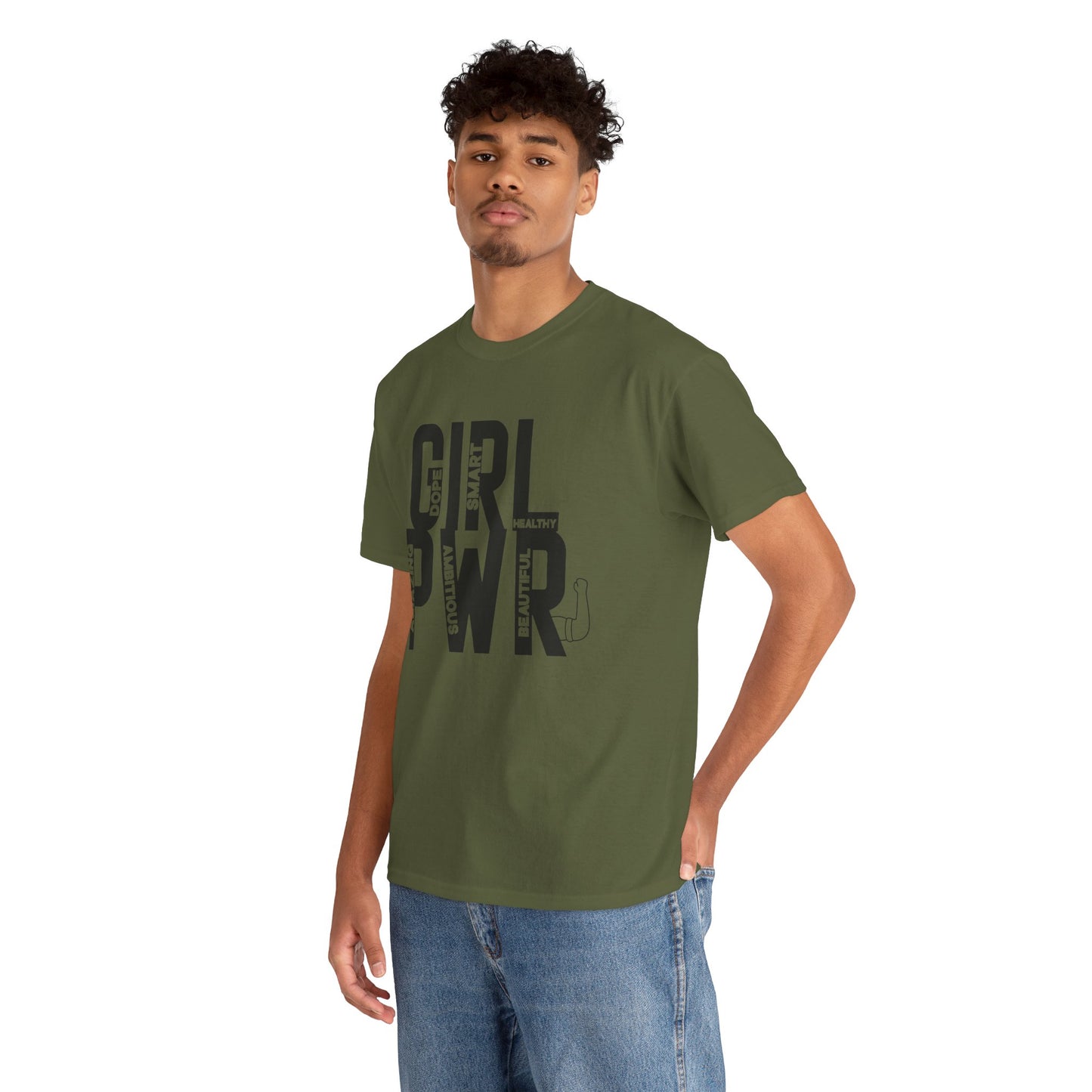 GIRL PWR Printed T Shirt with Hearts