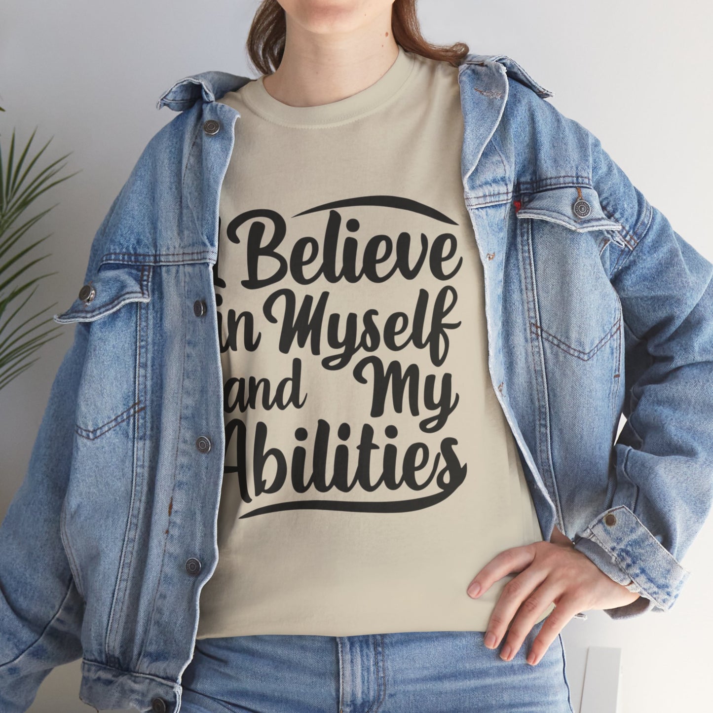 I Believe Printed T Shirt with Hearts