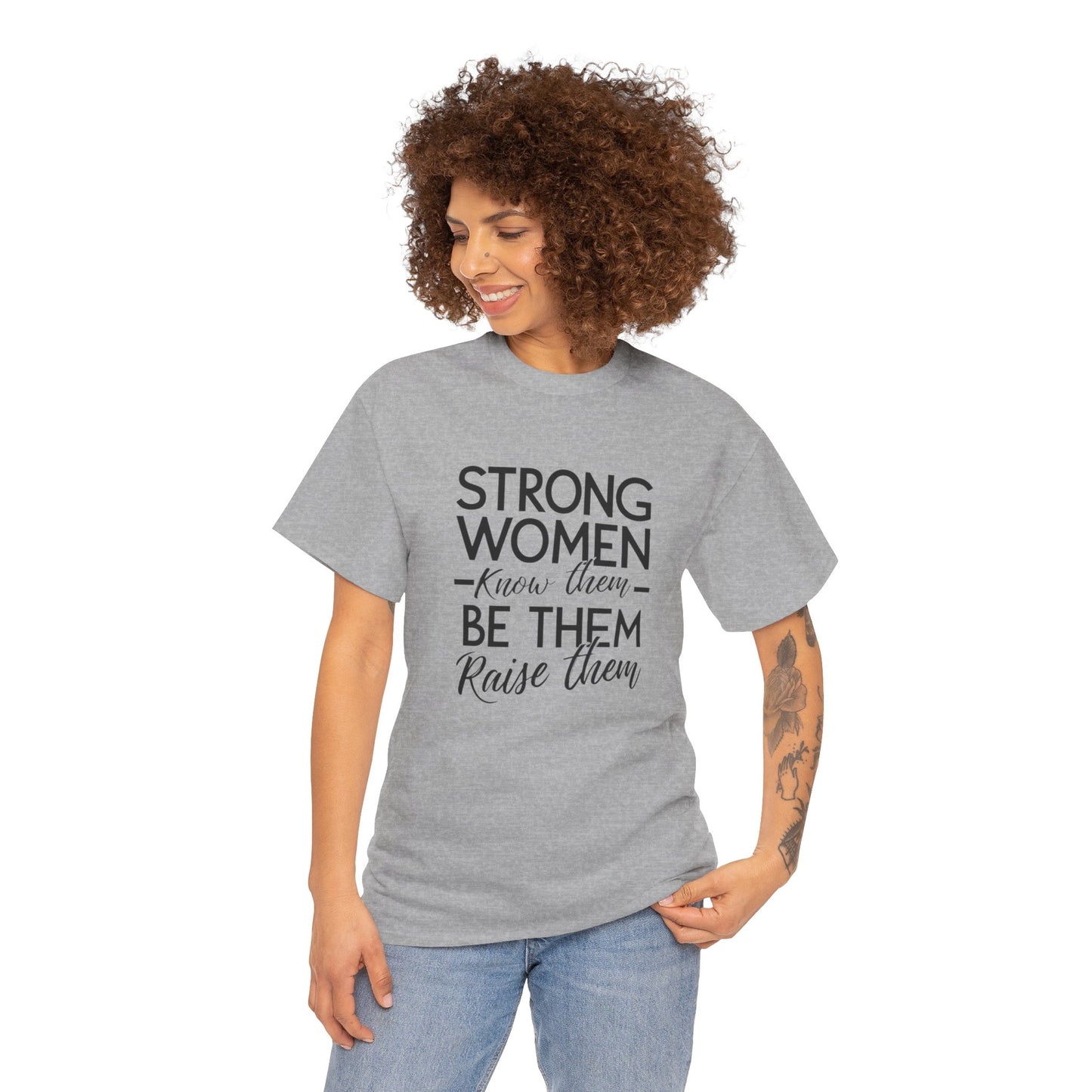 Strong Women Printed T Shirt with Hearts