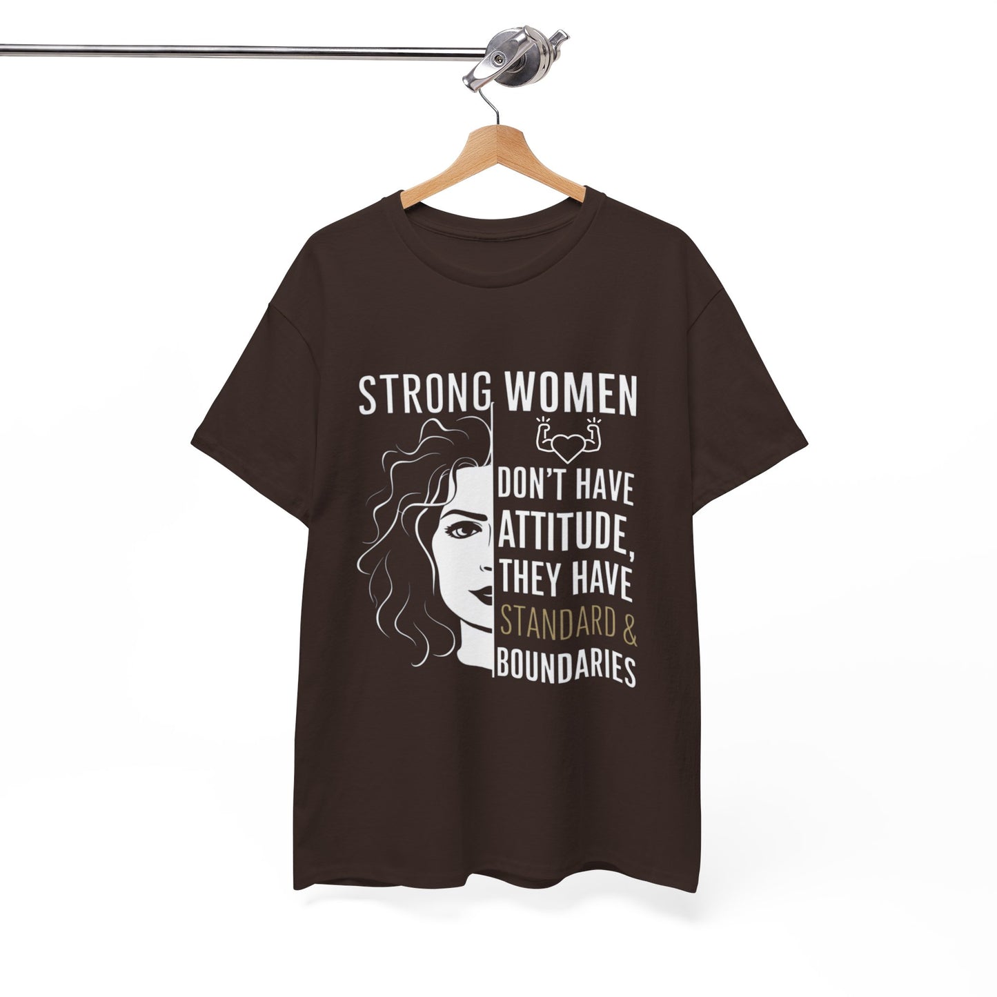 Strong Women Printed T Shirt with Hearts