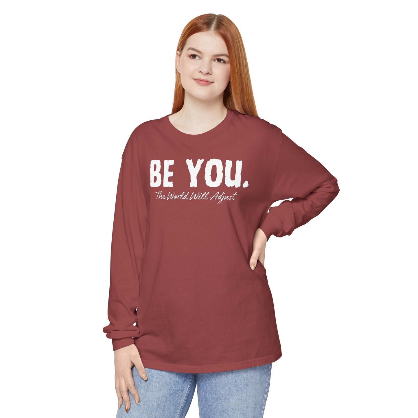 Be You Women Garment-dyed Long Sleeve T-Shirt