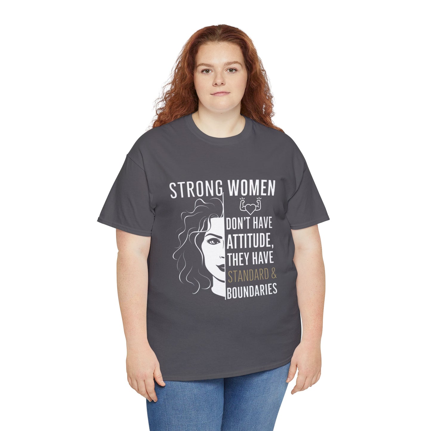 Strong Women Printed T Shirt with Hearts