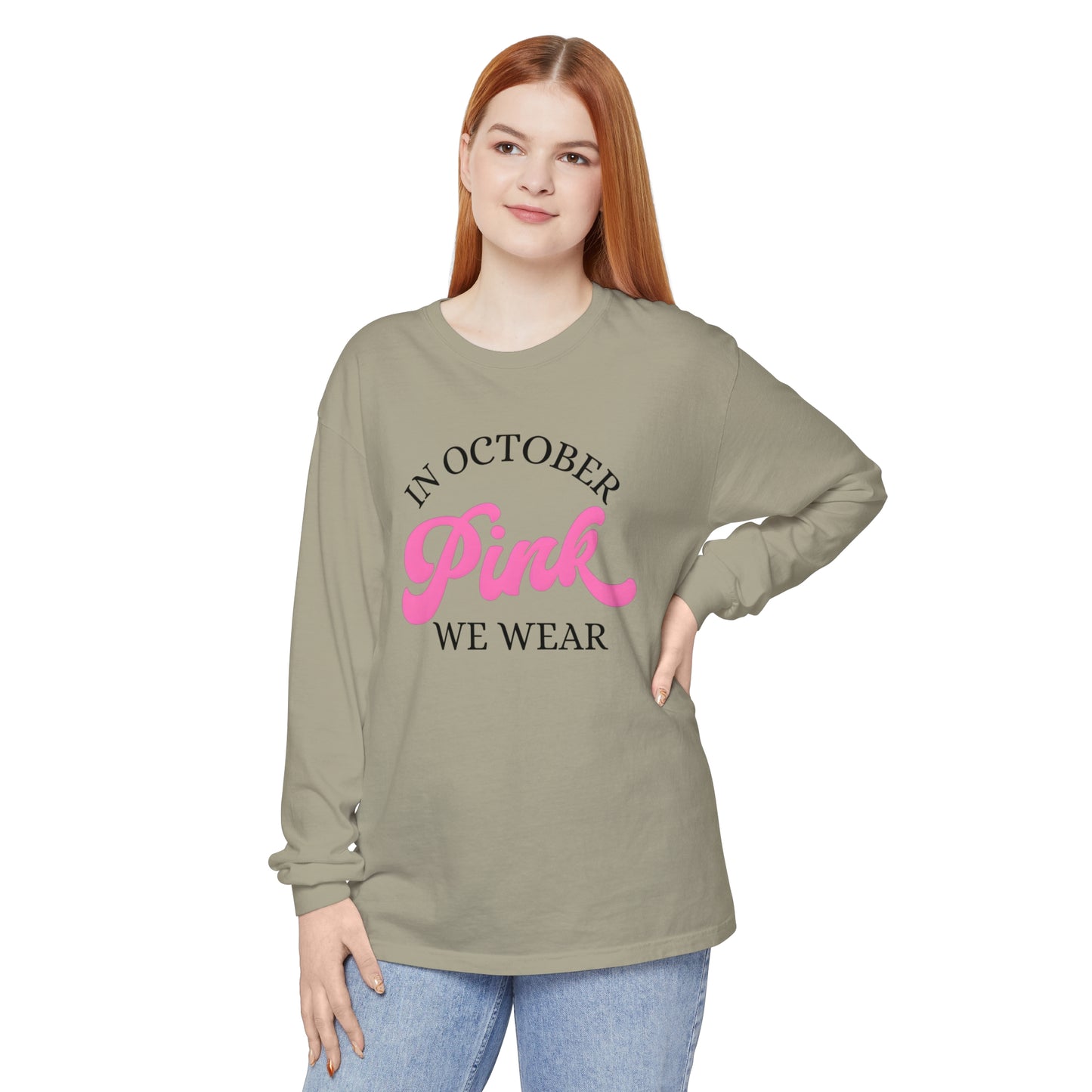 In October Unisex Garment-dyed Long Sleeve T-Shirt