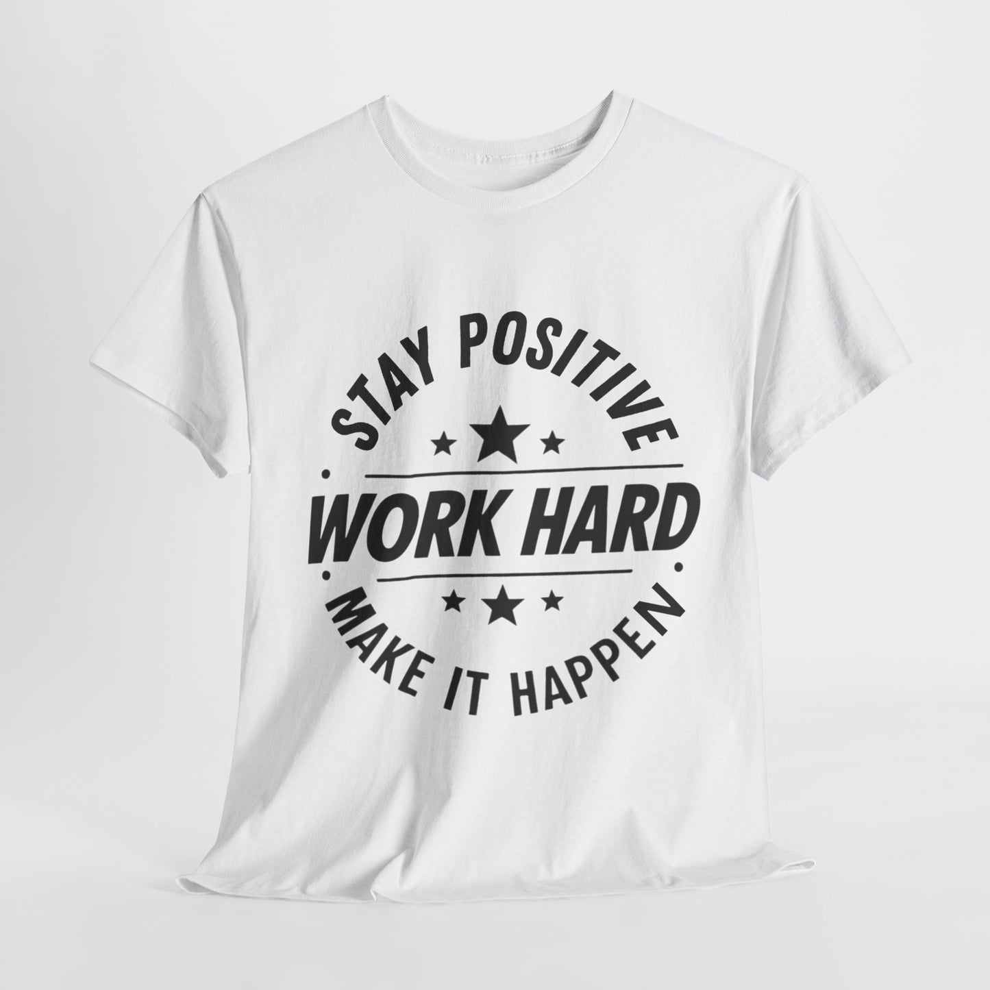 Stay Positive Printed T Shirt with Hearts
