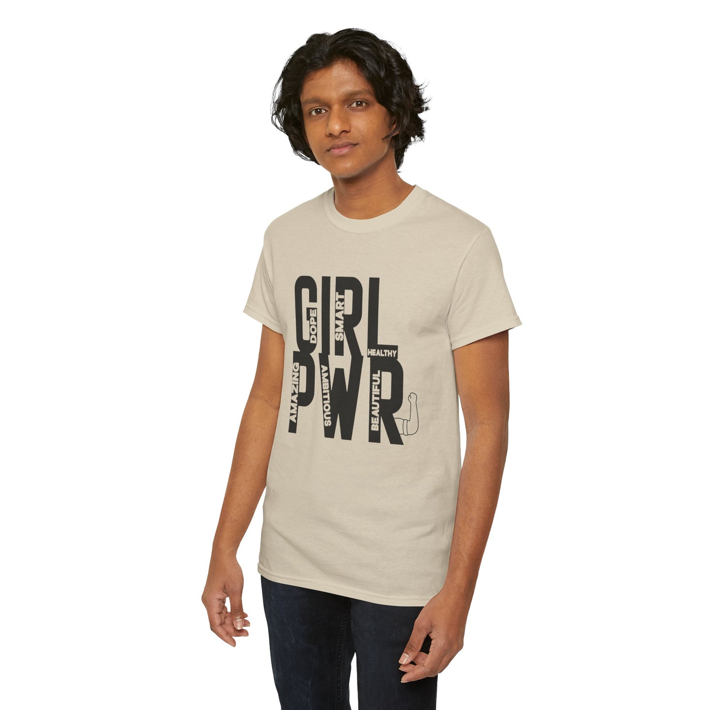 GIRL PWR Printed T Shirt with Hearts