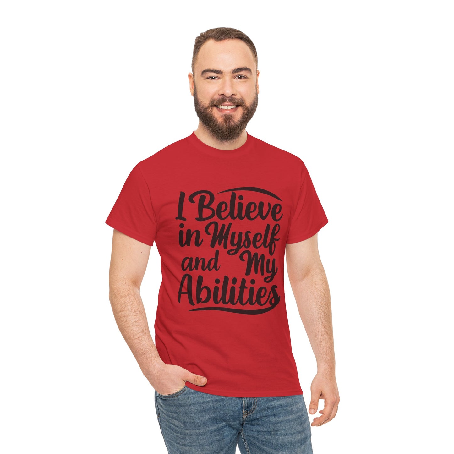I Believe Printed T Shirt with Hearts
