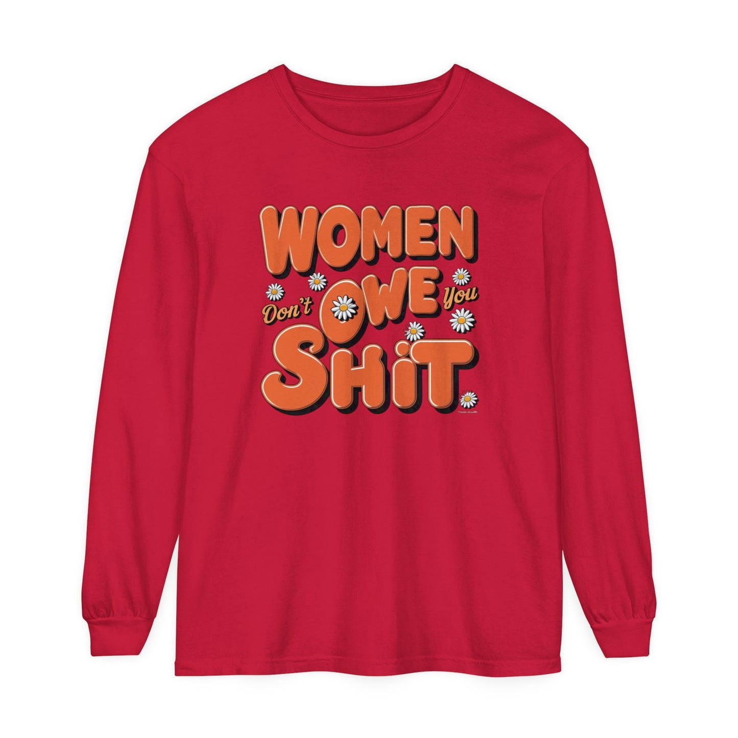 Women Don't Women Garment-dyed Long Sleeve T-Shirt