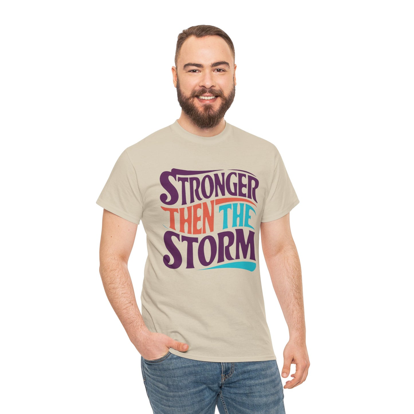 Stronger Then  Printed T Shirt with Hearts
