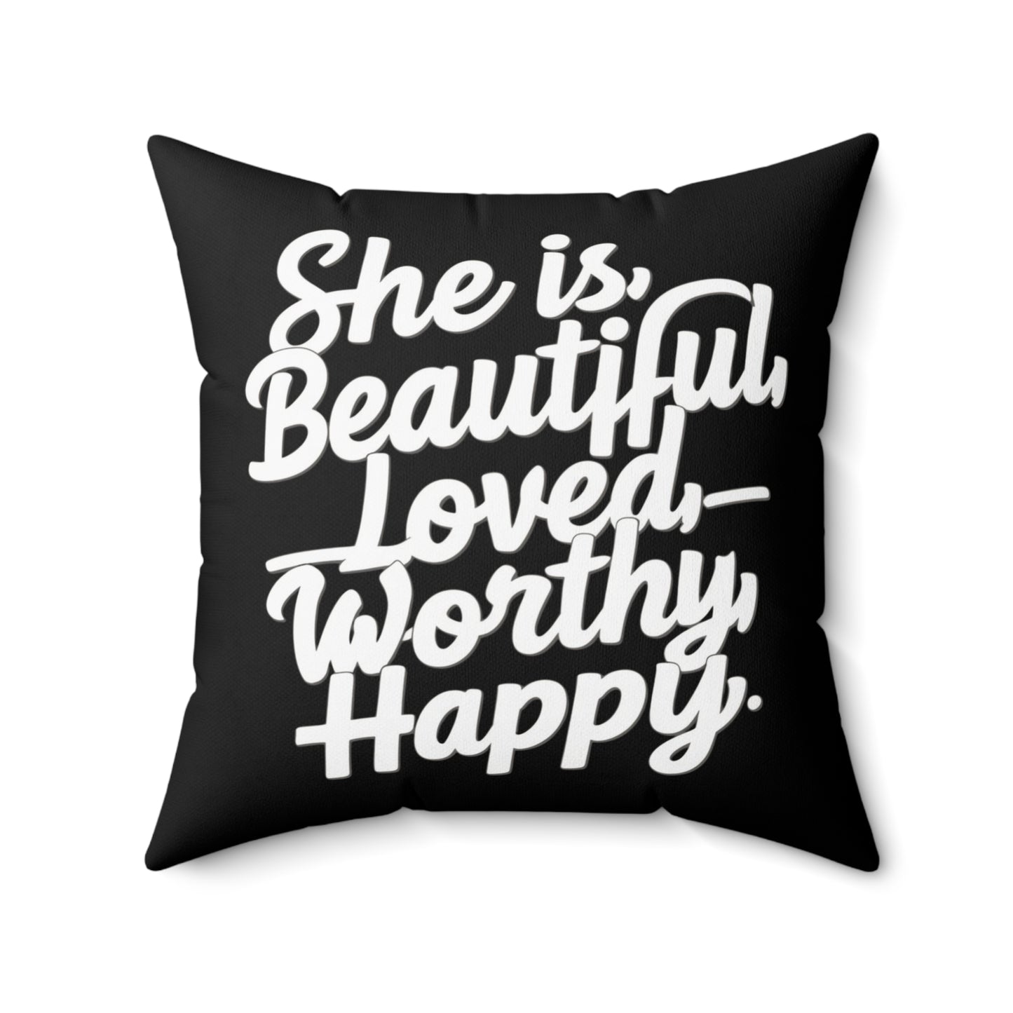 She Is Spun Polyester Square Pillow