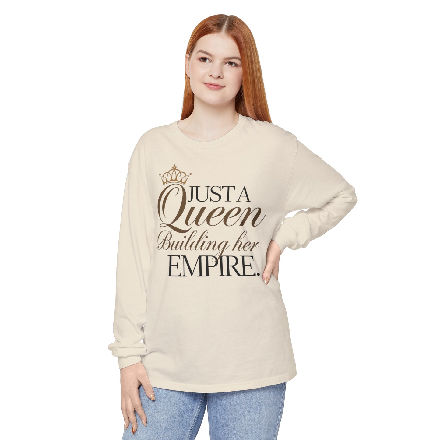 Just A Women Garment-dyed Long Sleeve T-Shirt
