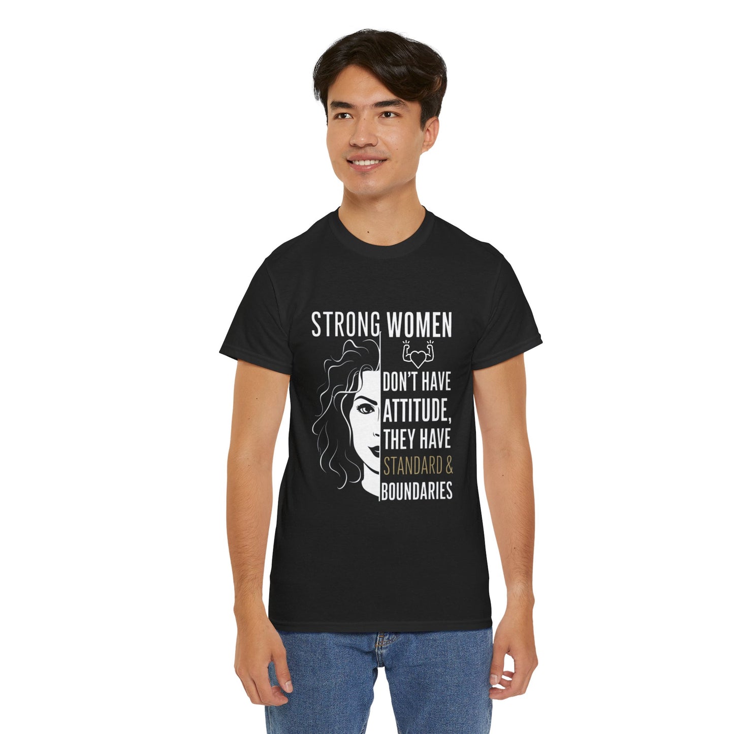 Strong Women Printed T Shirt with Hearts