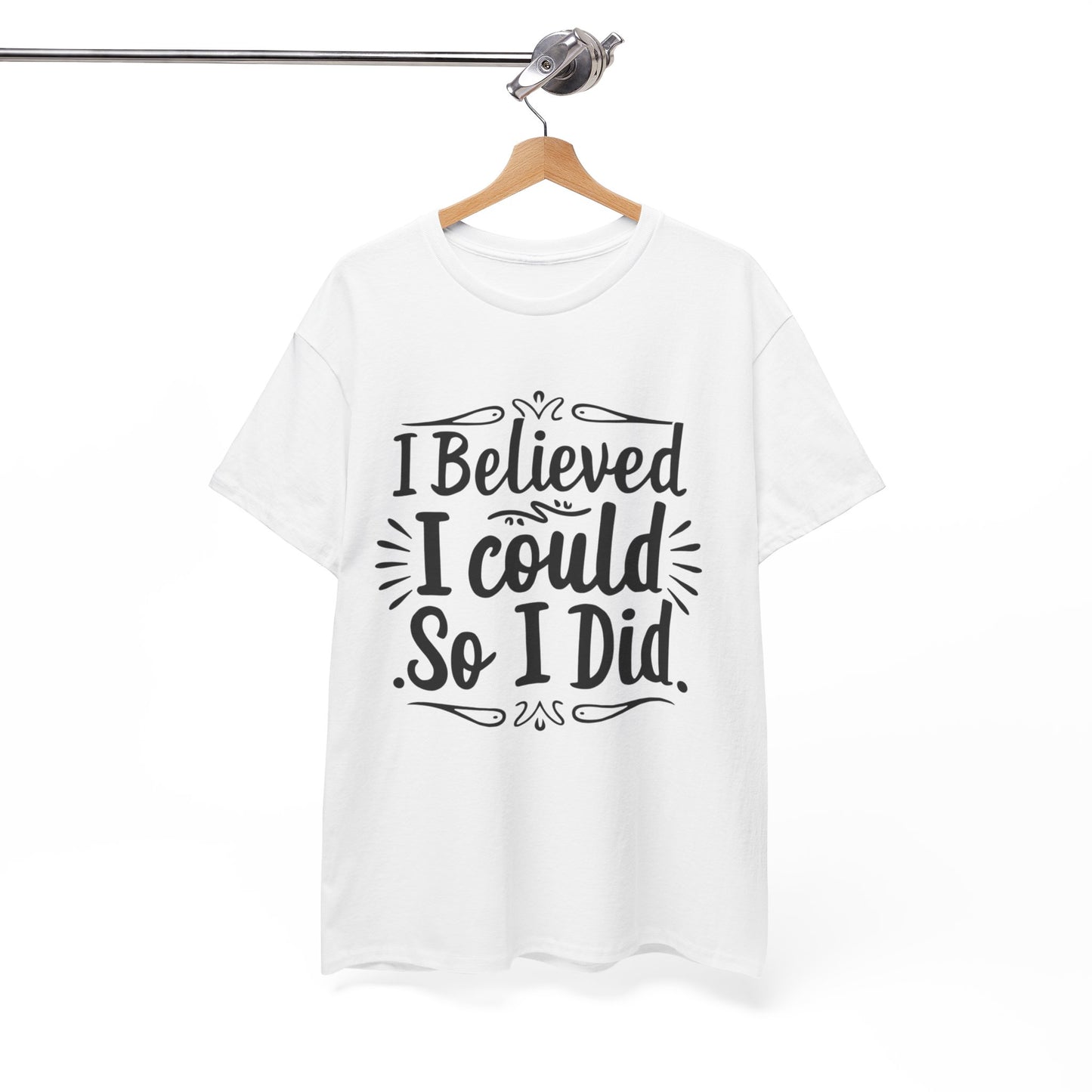 I Believed Printed T Shirt with Hearts