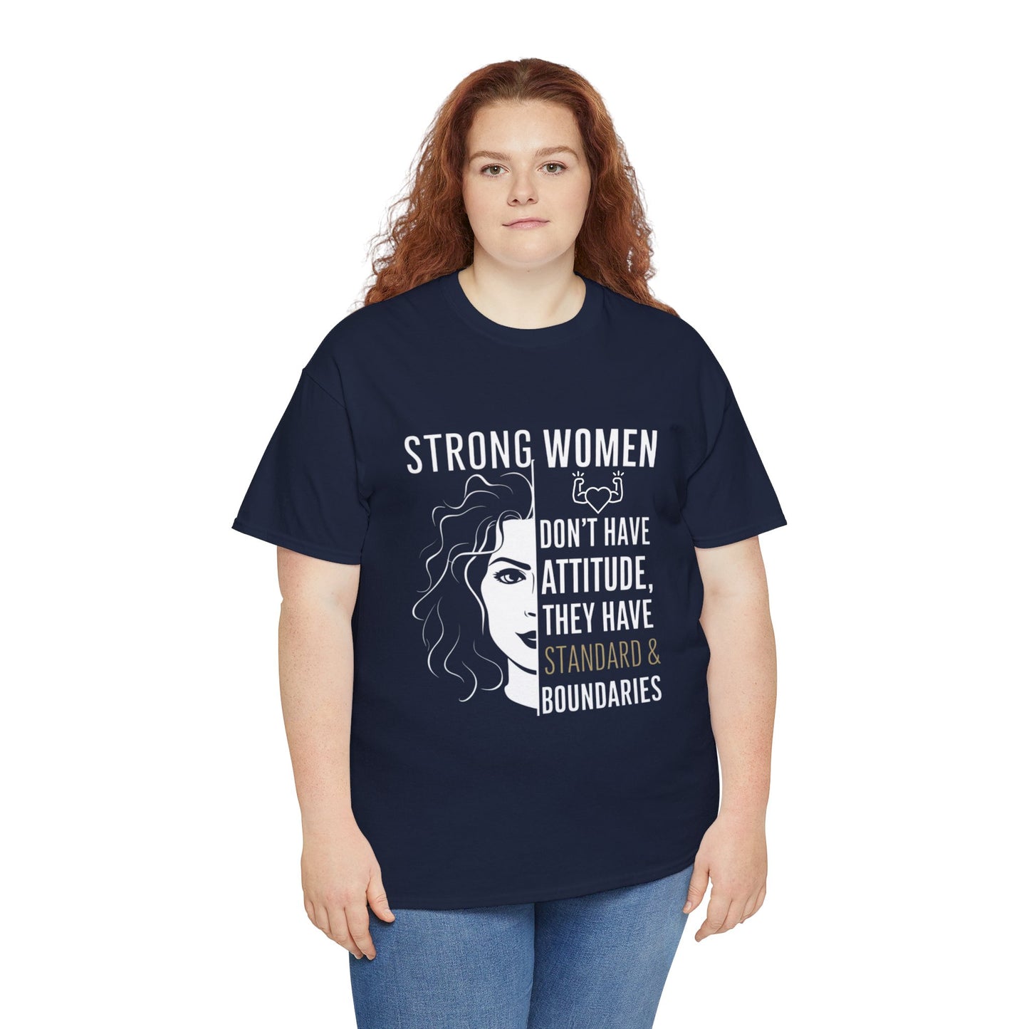 Strong Women Printed T Shirt with Hearts