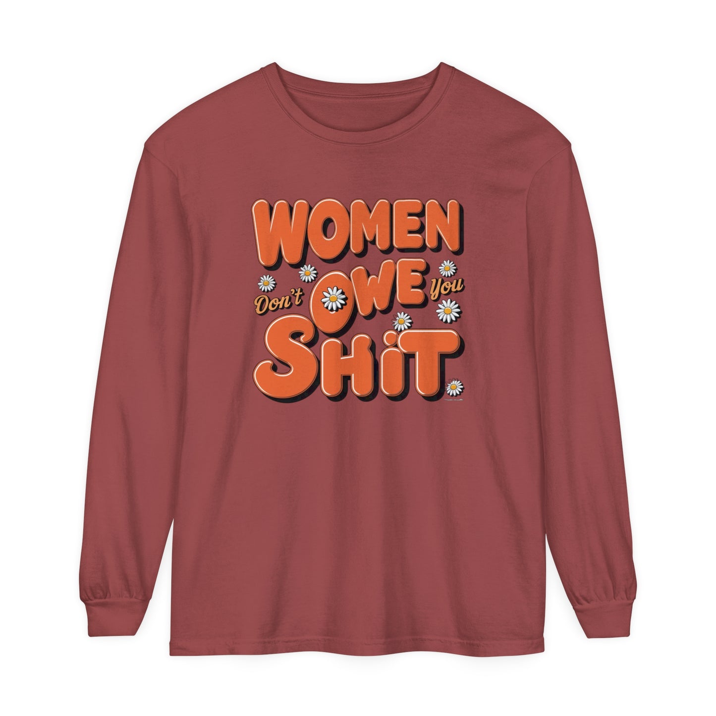 Women Don't Women Garment-dyed Long Sleeve T-Shirt