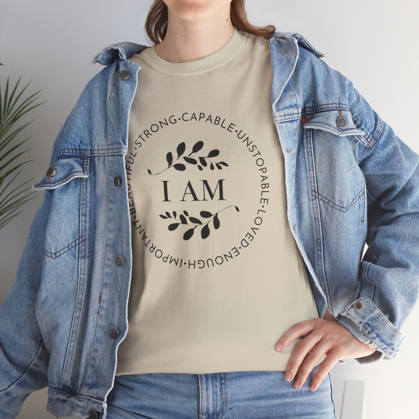 I AM Printed T Shirt with Hearts