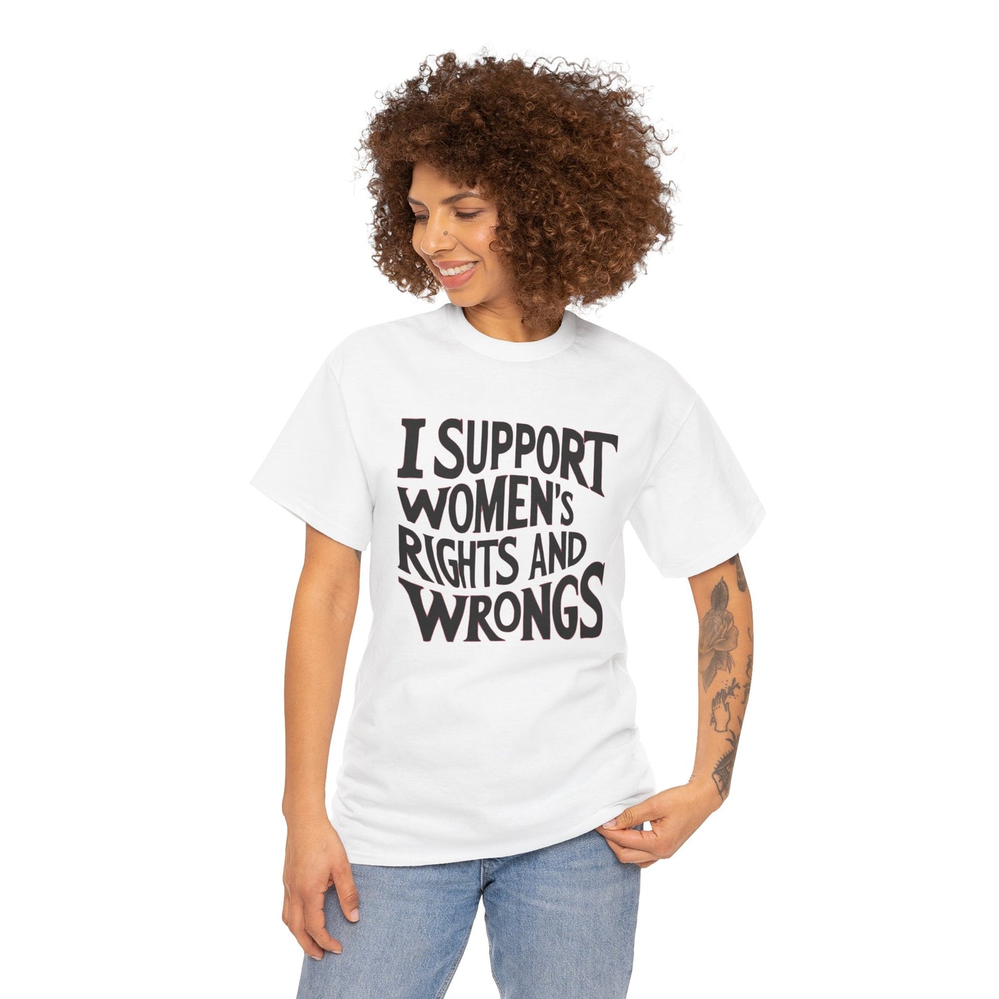 I Support Printed T Shirt with Hearts