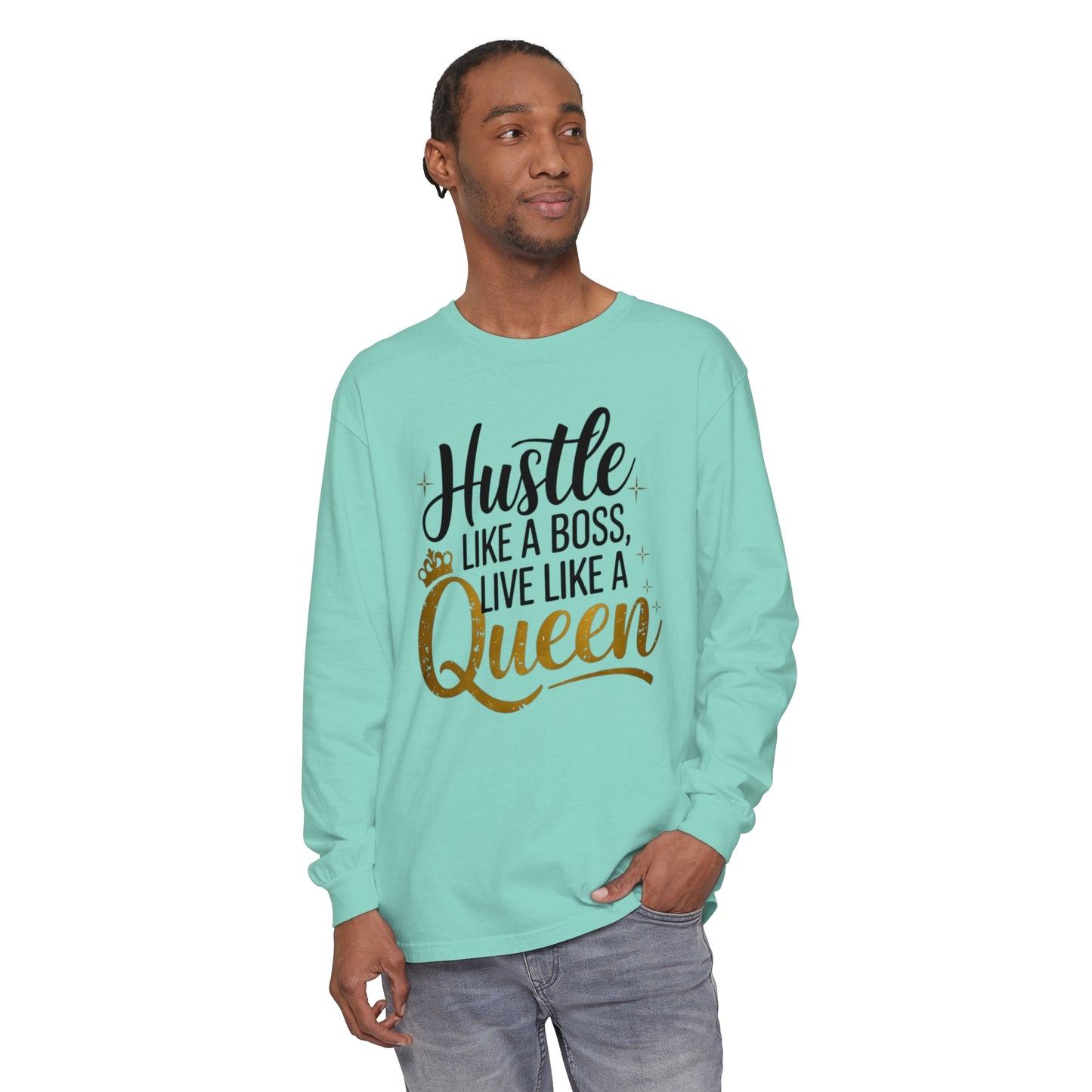Hustle Women Garment-dyed Long Sleeve T-Shirt