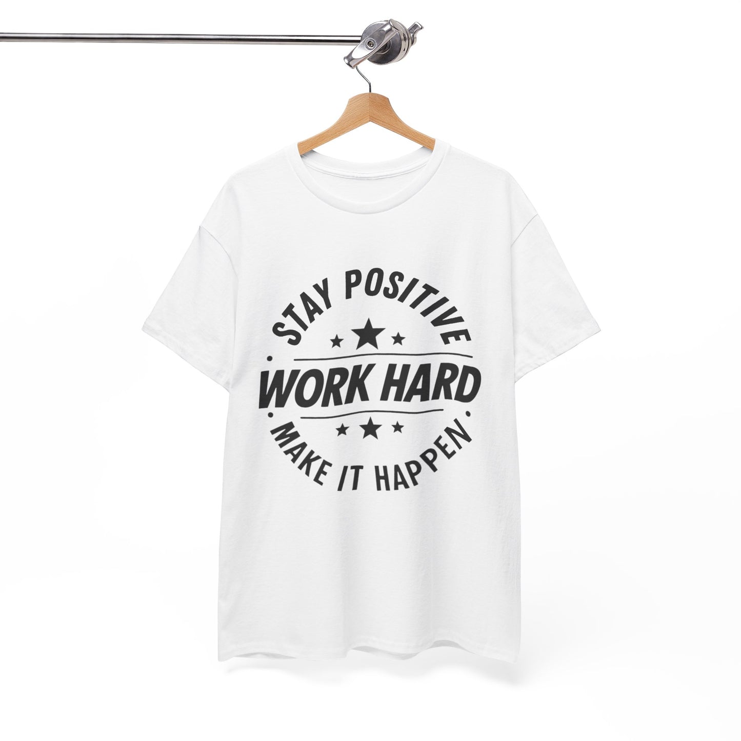 Stay Positive Printed T Shirt with Hearts