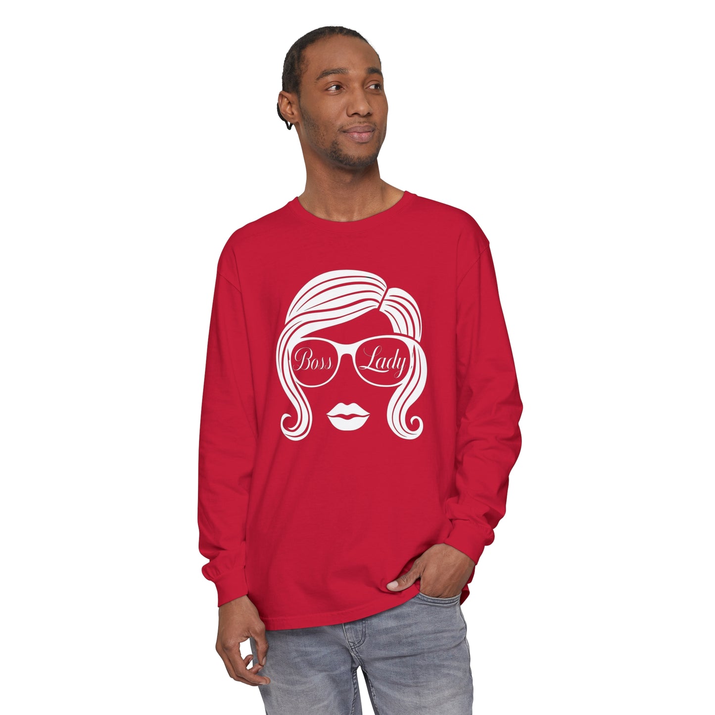Boss Lady Women Garment-dyed Long Sleeve T-Shirt
