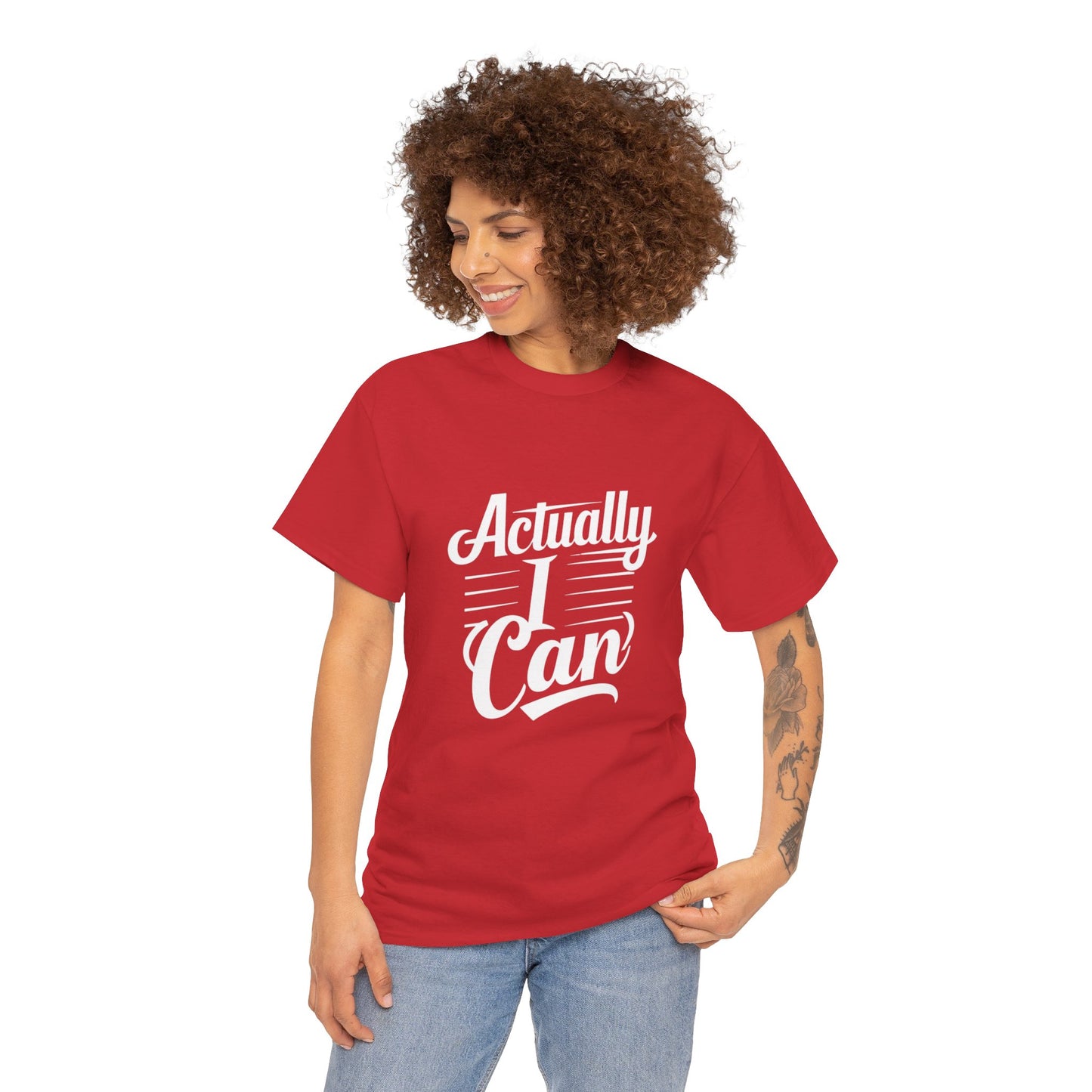 Actually I Can Women Heavy Cotton Tee
