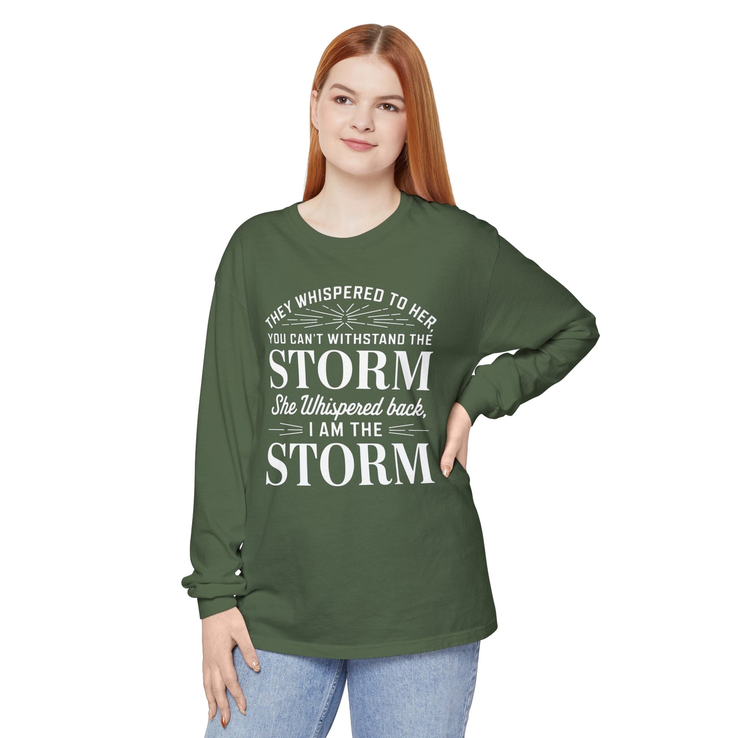 They Whispered Women Garment-dyed Long Sleeve T-Shirt
