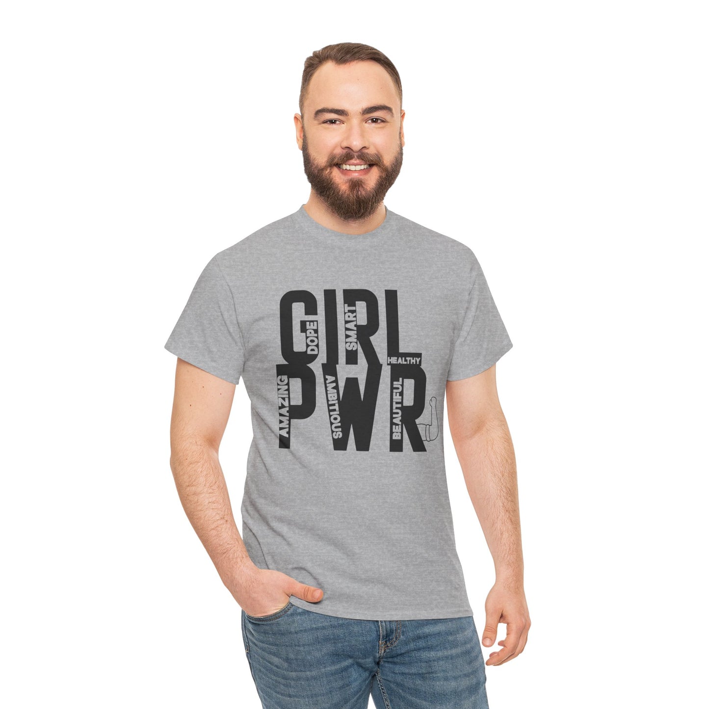 GIRL PWR Printed T Shirt with Hearts