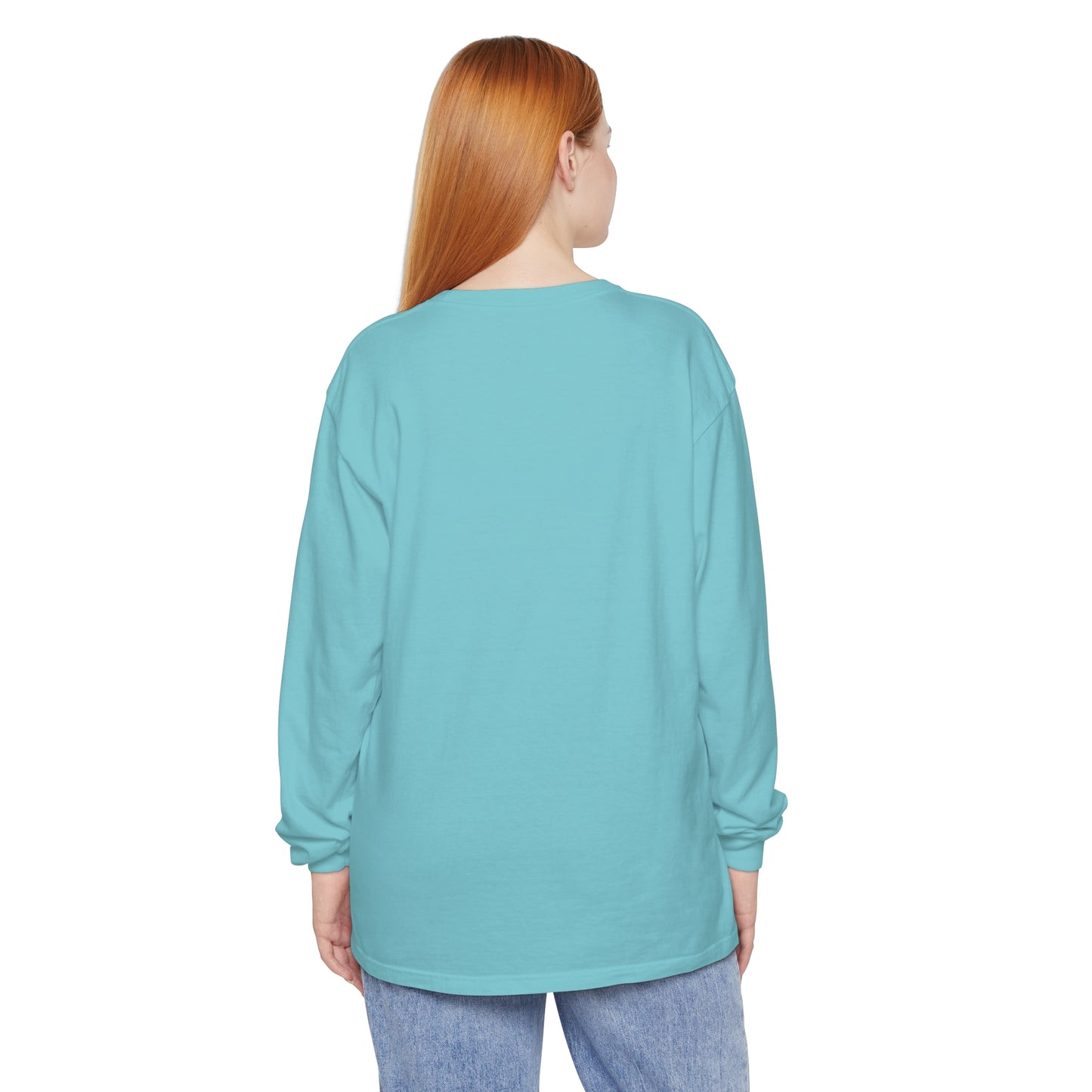 A Woman Garment-dyed Long Sleeve T-Shirt