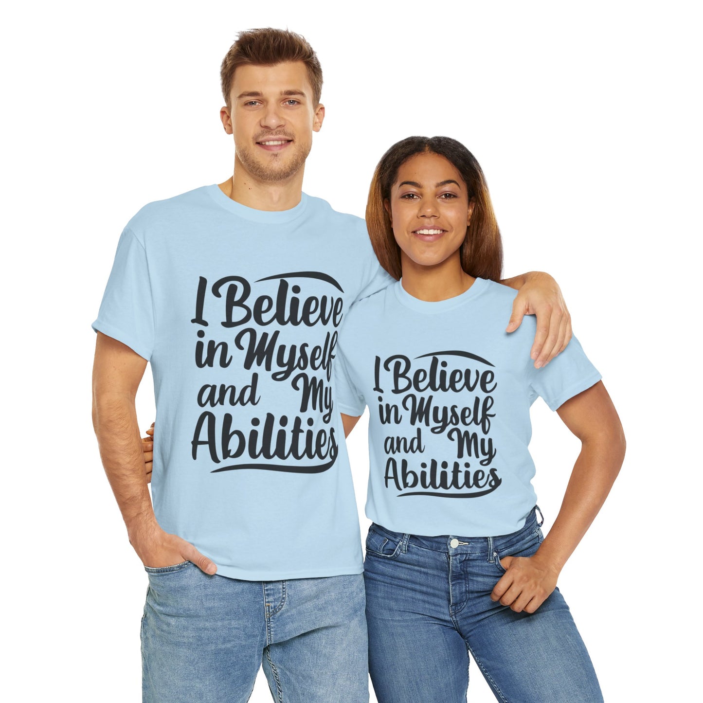 I Believe Printed T Shirt with Hearts